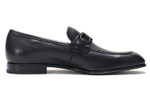 FERRAGAMO GANCINI Leather Casual Leather Shoes Men"s Black