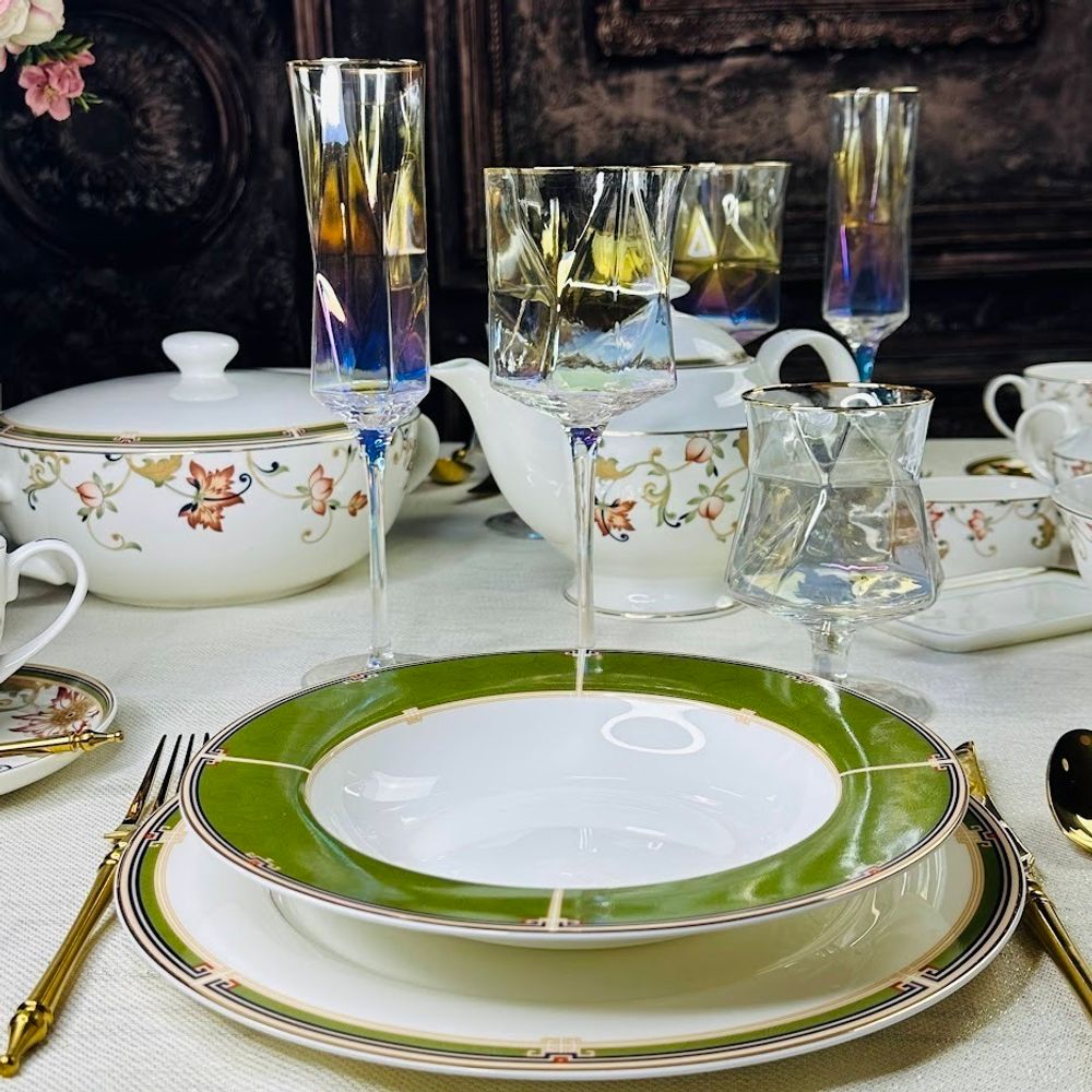 Lenardi 145-386 Набор из 6 глубоких тарелок 23см КАССИОПЕЯ в под.уп.(х6)Костяной фарфор