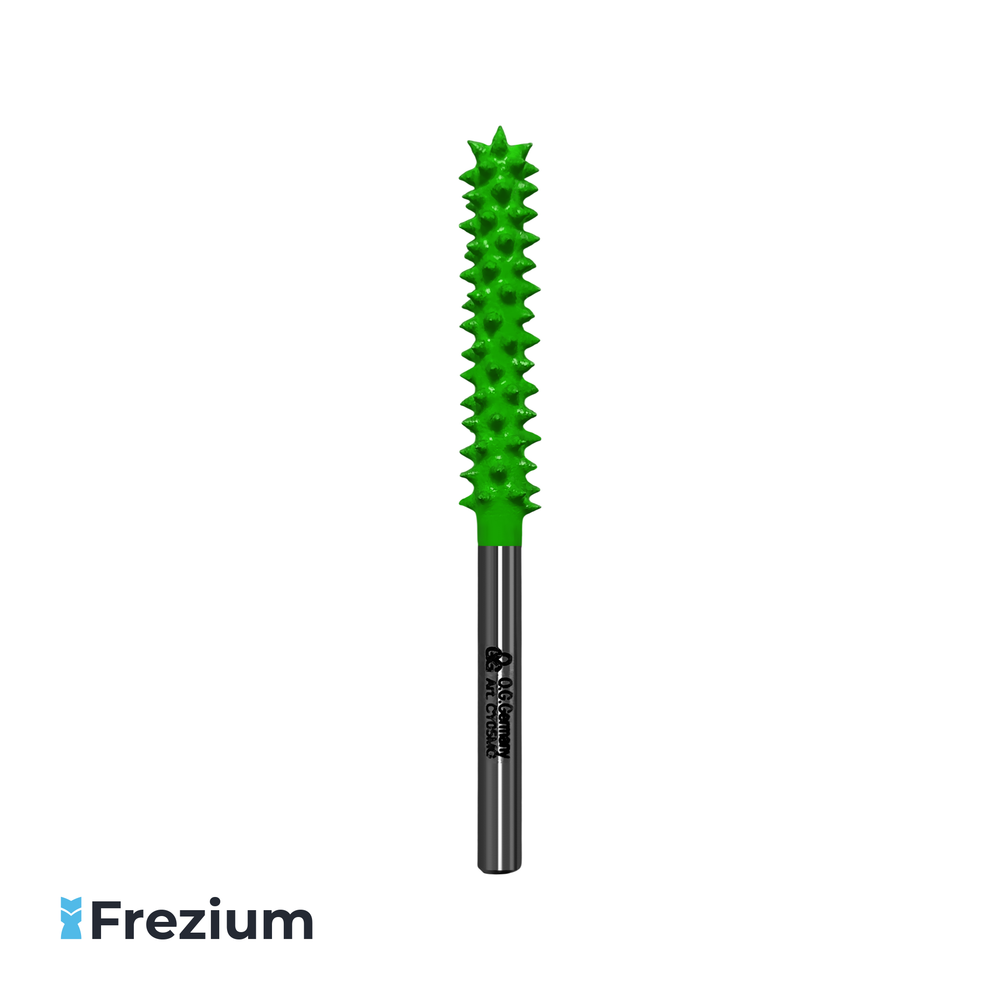 Борфреза твердосплавная по дереву закругленный цилиндр "O.G.Germany" 6.2x3.175x27.5x52.5 Средняя Зернистость; CY05MG