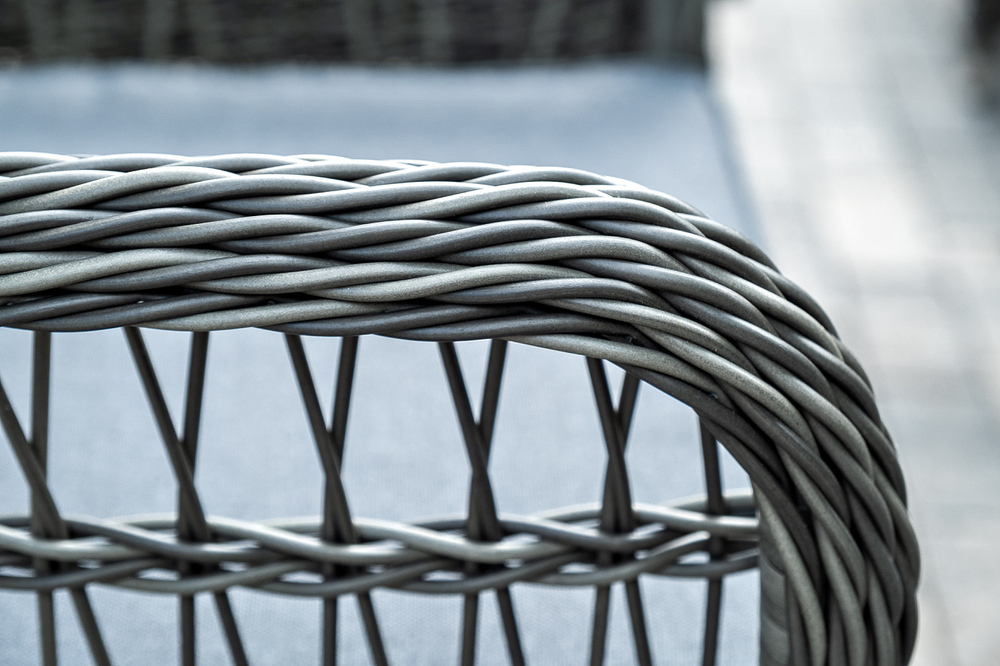 "Цесена" обеденная группа плетеная из искусственного ротанга, цвет графит