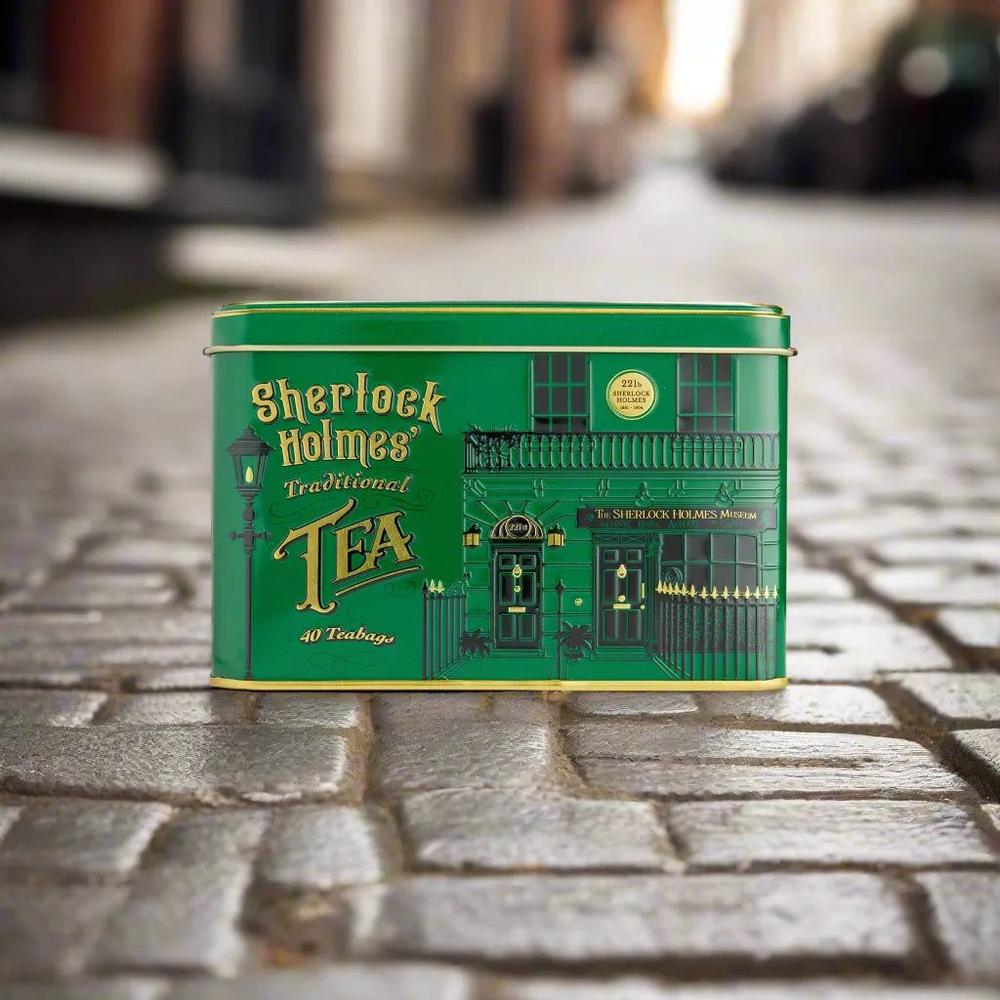 New English Teas Чай в пакетиках Sherlock Holmes Museum Classic Tea Tin, 40шт