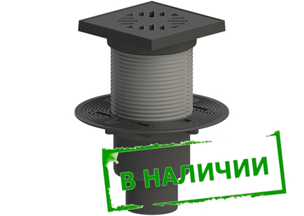 ТП-310PG Трап с чугунным подрамником и чугунной решеткой регулируемый вертикальный D50/75/110