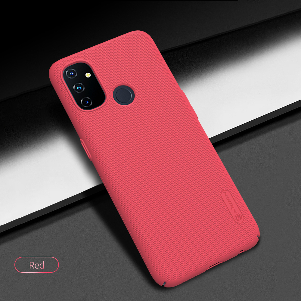 Тонкий жесткий чехол красного цвета (Bright Red) от Nillkin для OnePlus Nord N100, серия Super Frosted Shield