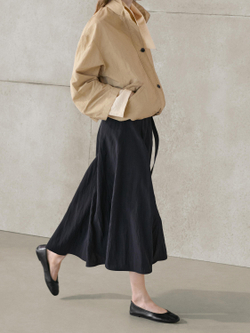 Massimo Dutti Длинная юбка с поясом, серо-синий