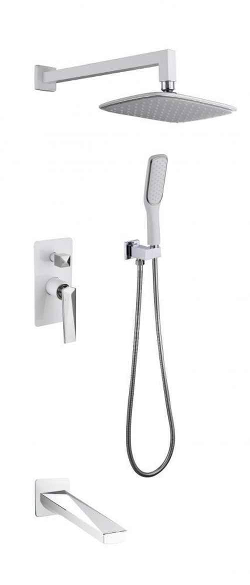 Boheme Смеситель встроенный с изливом VENTURO БЕЛЫЙ+ХРОМ