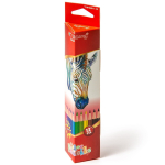 Карандаши цветные Yalong 12 цв., "Зебра" деревянные, трехгранные, заточенные, точилка, грифель 3.0 мм, картон. уп., европод.