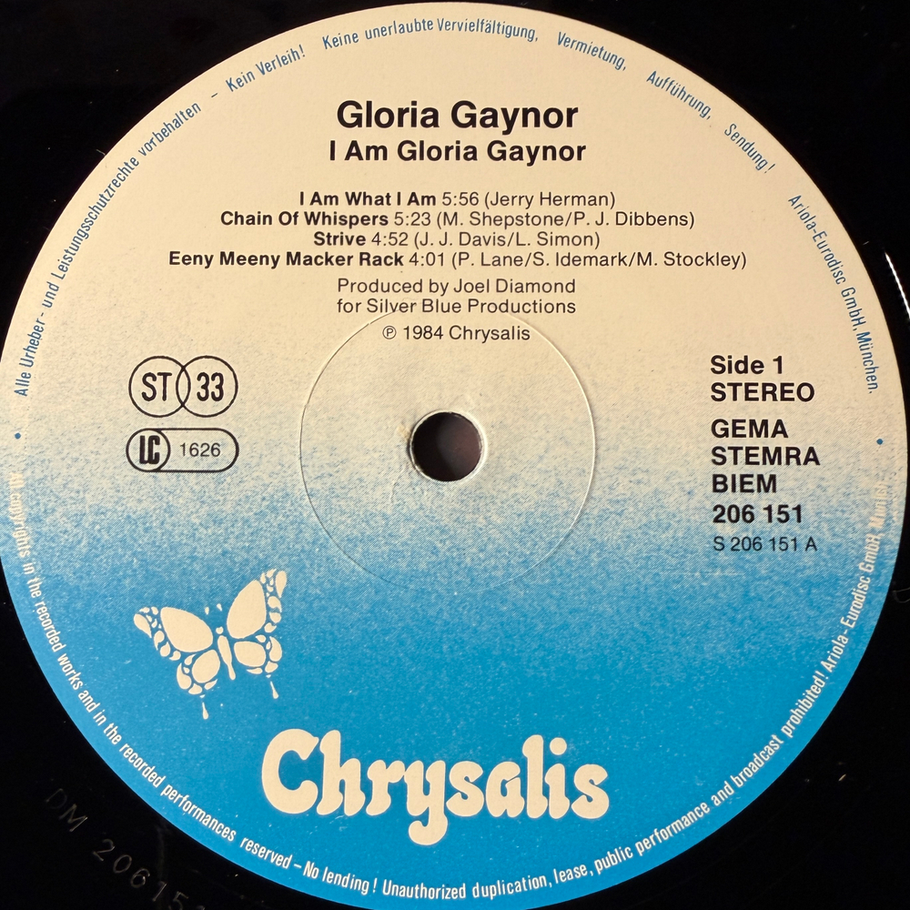 Gloria Gaynor ‎– I Am Gloria Gaynor (Европа 1984г.)