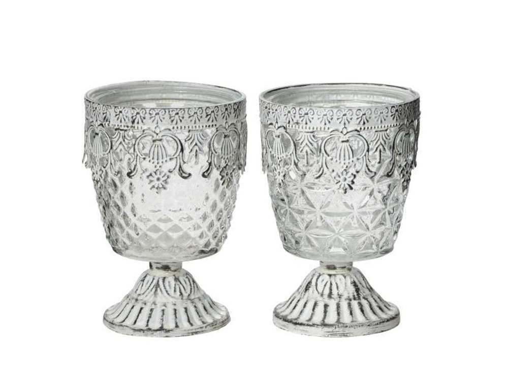 Подсвечник "Абелия" 2 вида, 9х13,5см Металл,стекло