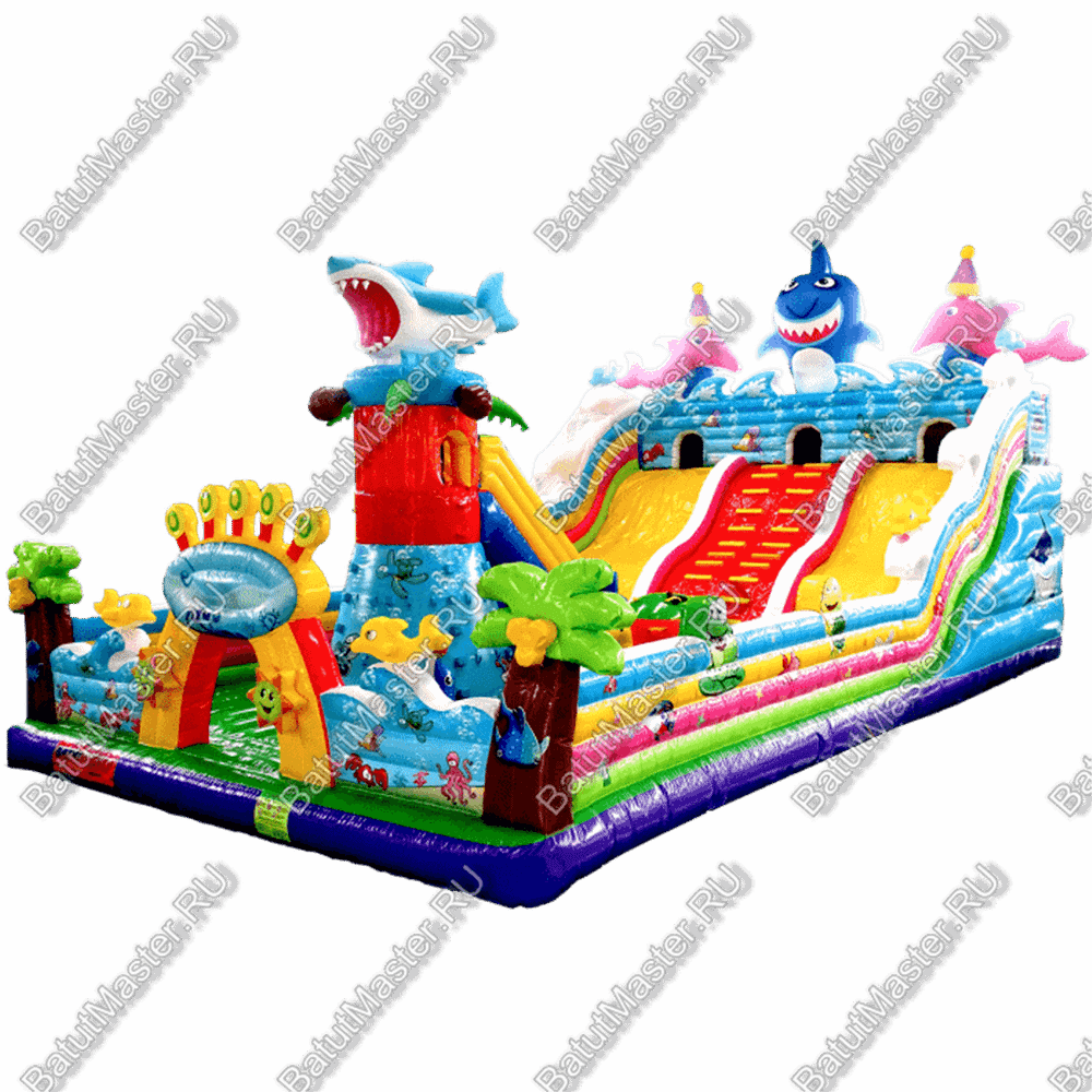 Коммерческий надувной батут "На морском дне" 18*10*7 м