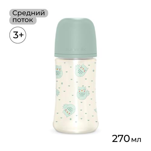 Бутылочка-поильник Suavinex Bonhomia 270 мл, зеленый, 3 мес+