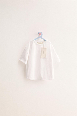 ZARA TIMELESS - ОДНОТОННАЯ ФУТБОЛКА ИЗ ХЛОПКА, БЕЛЫЙ