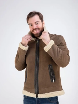 Дубленка мужская натуральная авиатор зимняя Турция