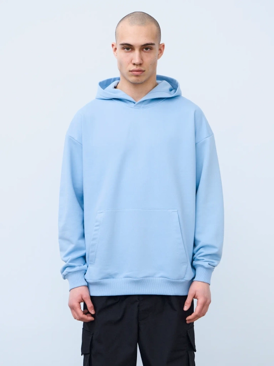 Худи оверсайз без начеса (голубой)