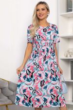 Платье Цветы лета (голубо-розовое) П13784-18М LT Collection (Акция)