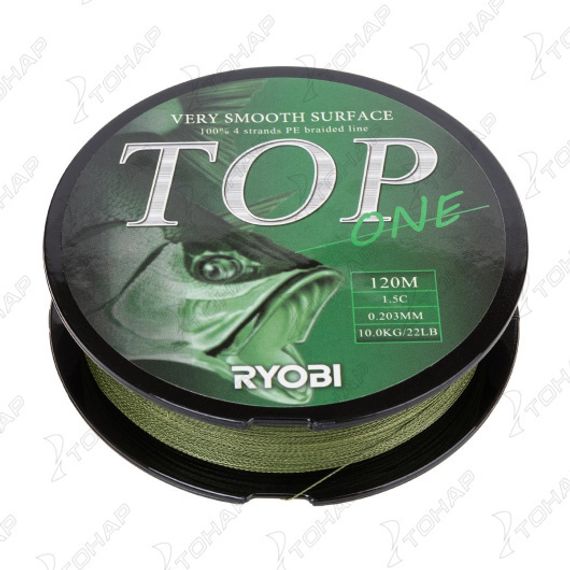 Шнур TOP PE4X-120M 1.5/d-0.203mm Dark green Ryobi