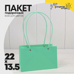 Пакет подарочный 22х13,5х10,5 Ваза для цветов (Зеленый)