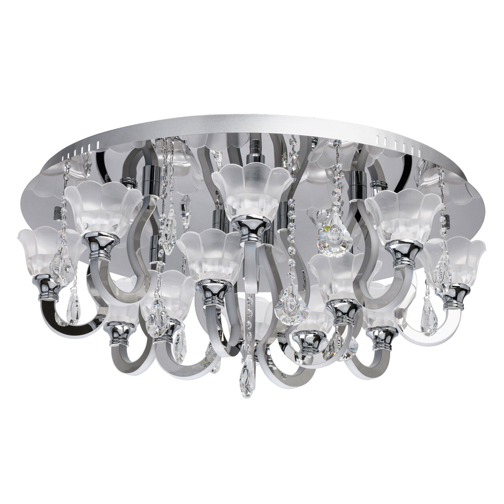 Люстра потолочная светодиодная с пультом Regenbogen Ротенбург, 3 режима, LED 120Вт, 30 м2, хром/белый