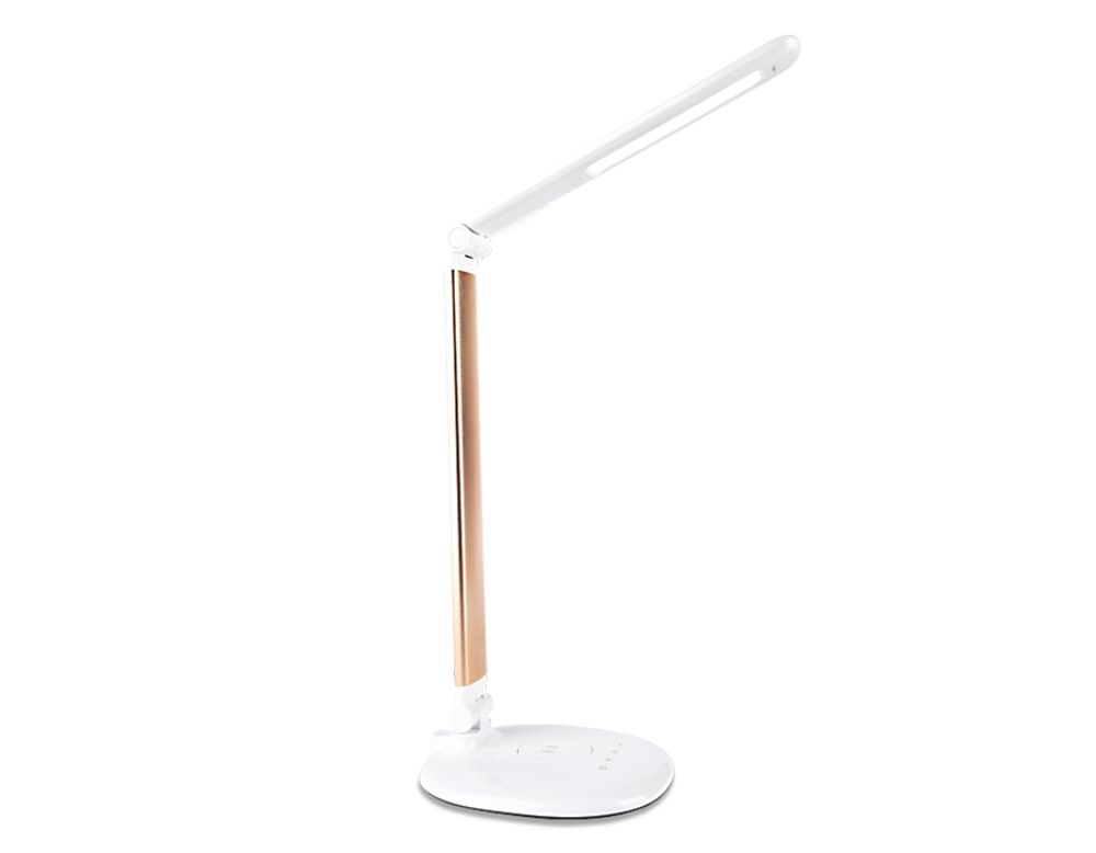 Светодиодная настольная лампа с беспроводной зарядкой DE525 GD золото LED 3000-6400K 7W