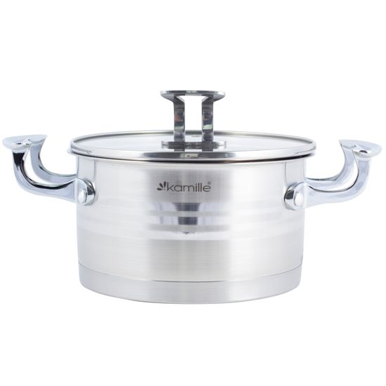 Кастрюля 1,5 л из нержавеющей стали Kamille KM 5853 с крышкой