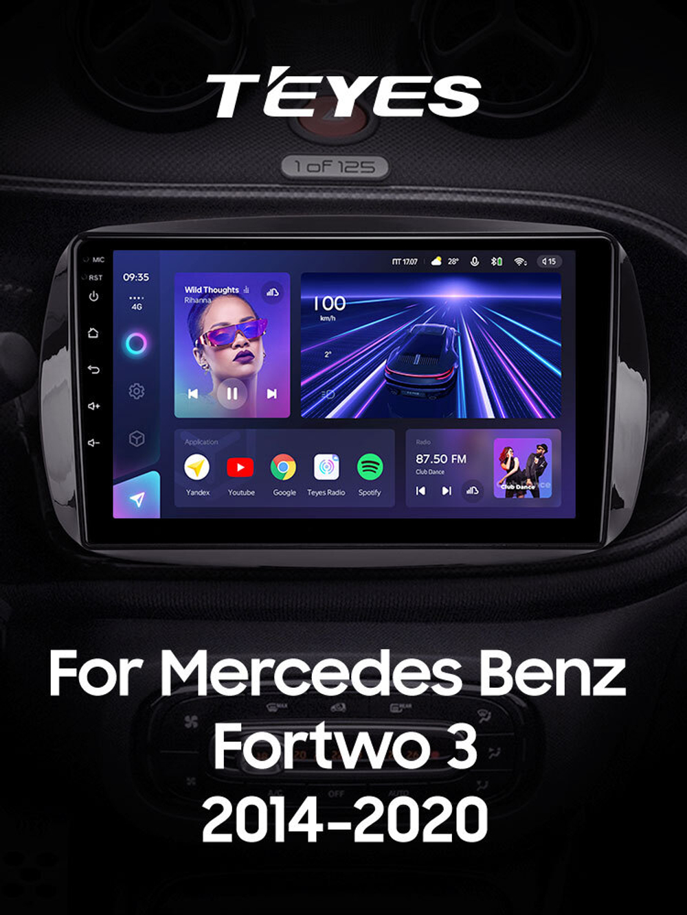 Teyes CC3 9"для Mercedes Benz Smart Fortwo 3 2014-2020
