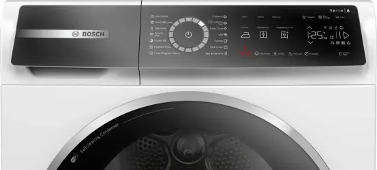 Сушильная машина Bosch Serie 8 WQB245A0BY белый, с английской панелью управления