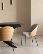 Стул Eamy светло-серый из шпона ясеня с натуральной отделкой