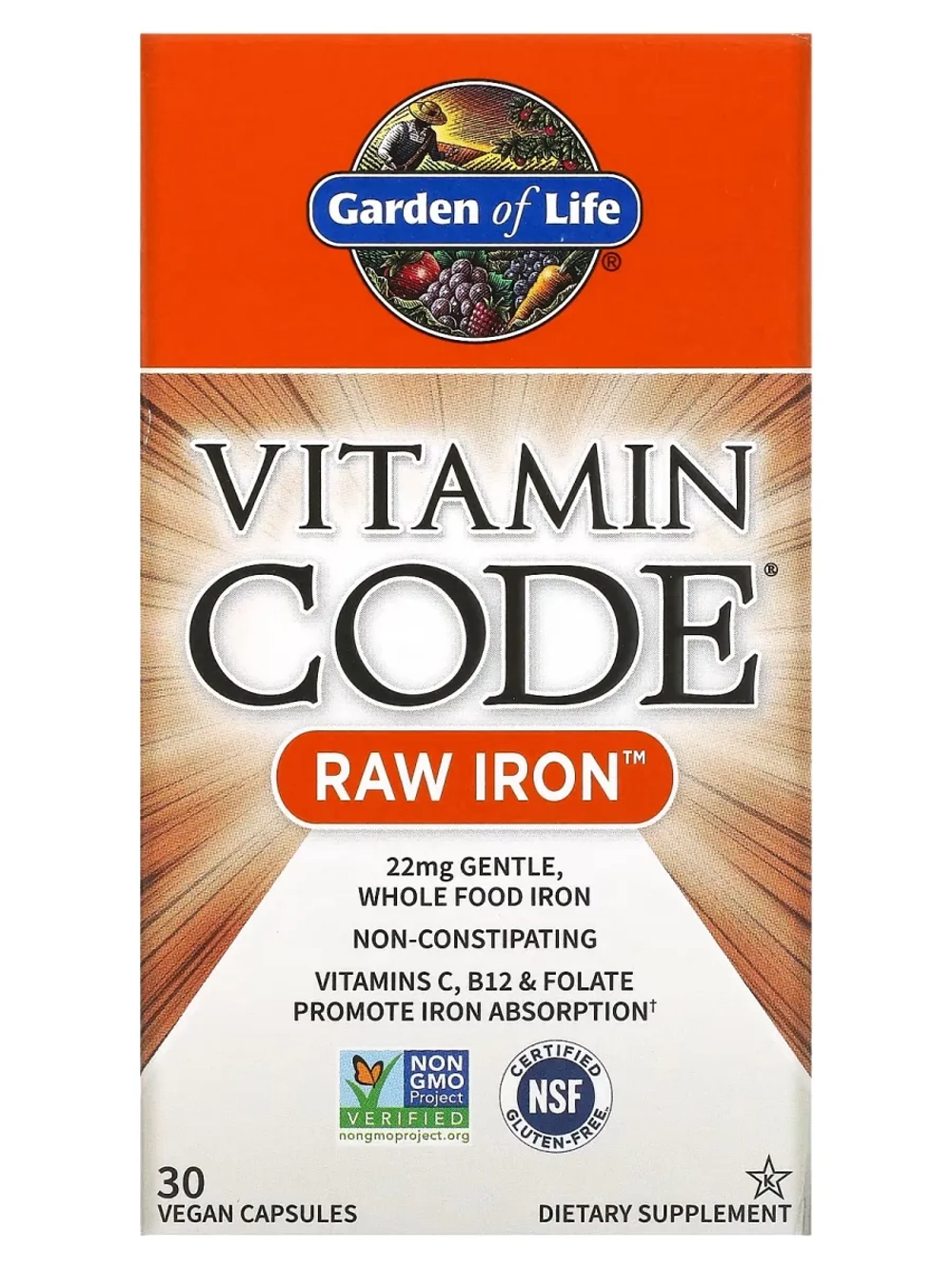 Vitamin Code RAW Iron Железо 30 капсул