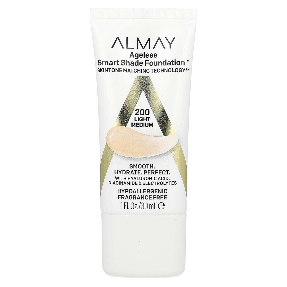 Almay, Ageless Smart Shade Foundation, оттенок 200 светлый, 30 мл (1 жидк. унция)