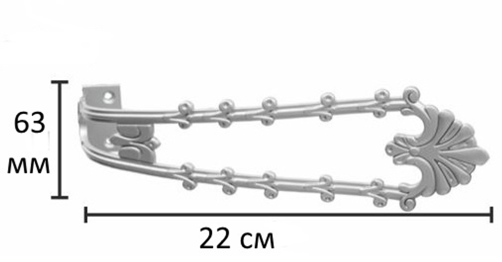 Держатель-подхват для штор Калада Ост, цвет нержавеющая сталь