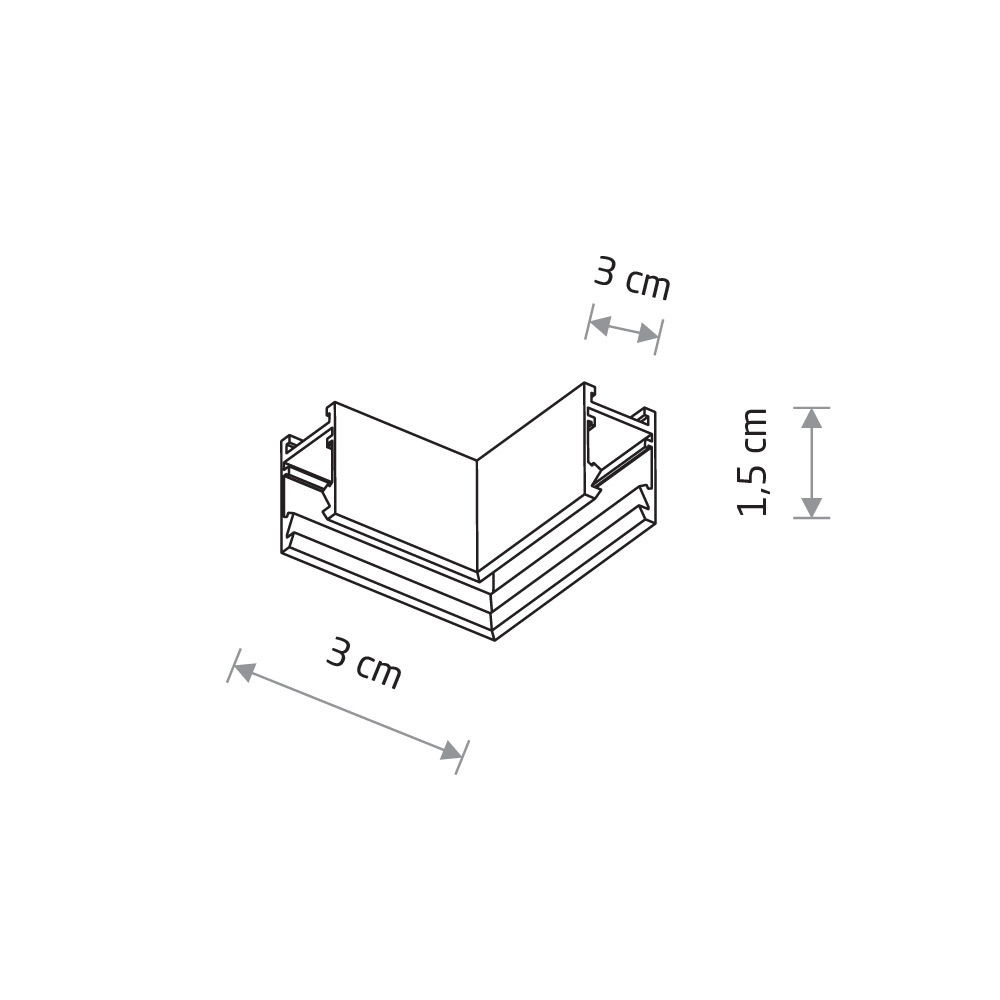 Коннектор для магнитных треков угловой Nowodvorski Nano Horizontal Black 11727