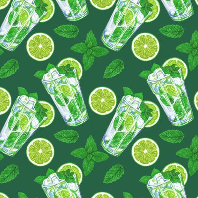 Лайм, мята, мохито коктейль