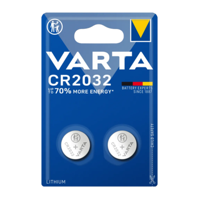 Батарейка Varta Lithium Coin CR2032 , 230 mAh , ( 2 ) шт. в блистере, 06032101402