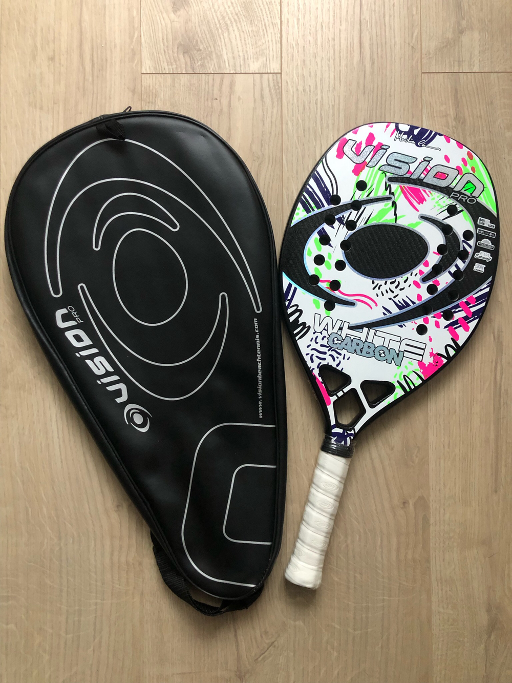 Ракетка White carbon Vision с нанесением