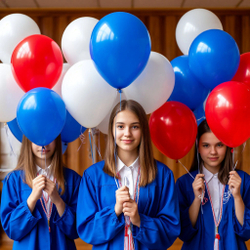 Триколор цвета Нашего флага АКЦИЯ! 30 гелиевых шаров