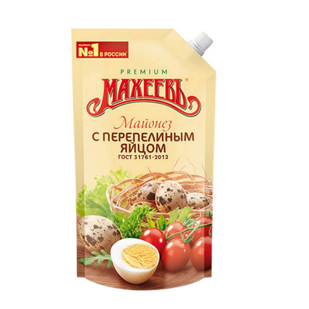 Майонез Махеев С перепелиным яйцом д/п 380г