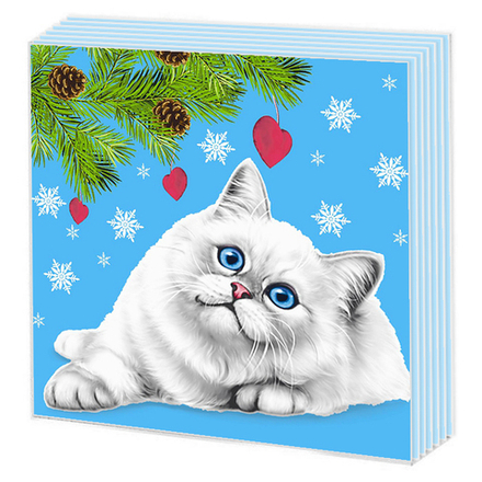 Салфетка "НГ Новогодний котик" 33*33см, 20 шт., 2-х слойная