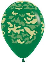 Шар (12"/30 см) Камуфляж, Темно-Зеленый Пастель, 5 ст. 12 шт.