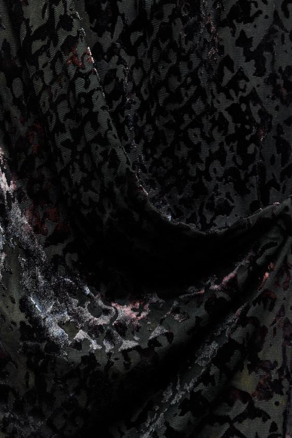 ZARA ТОП ИЗ БАРХАТИСТОЙ ТКАНИ С ГОРЛОВИНОЙ ХАЛТЕР, ЧЕРНЫЙ-КОРИЧНЕВЫЙ