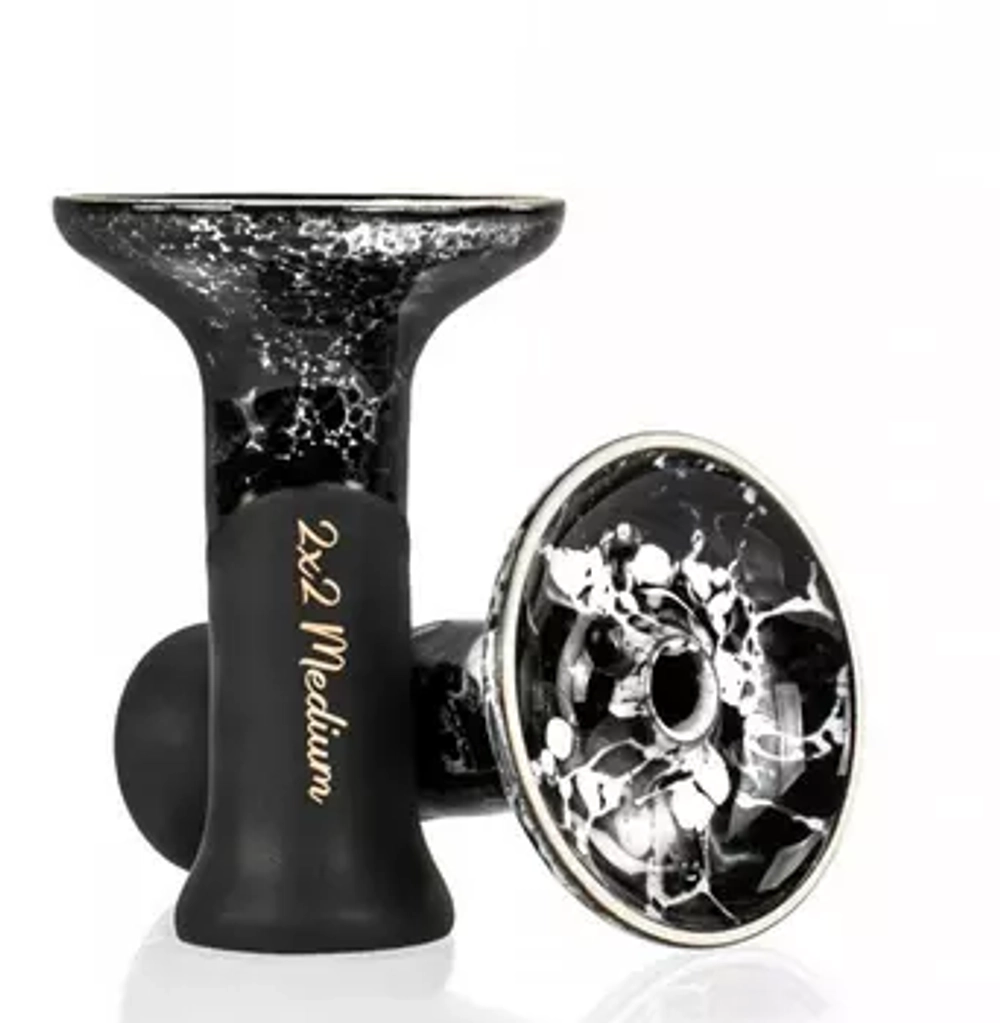Bowl 2x2 - Medium black half (MBKmatHL)