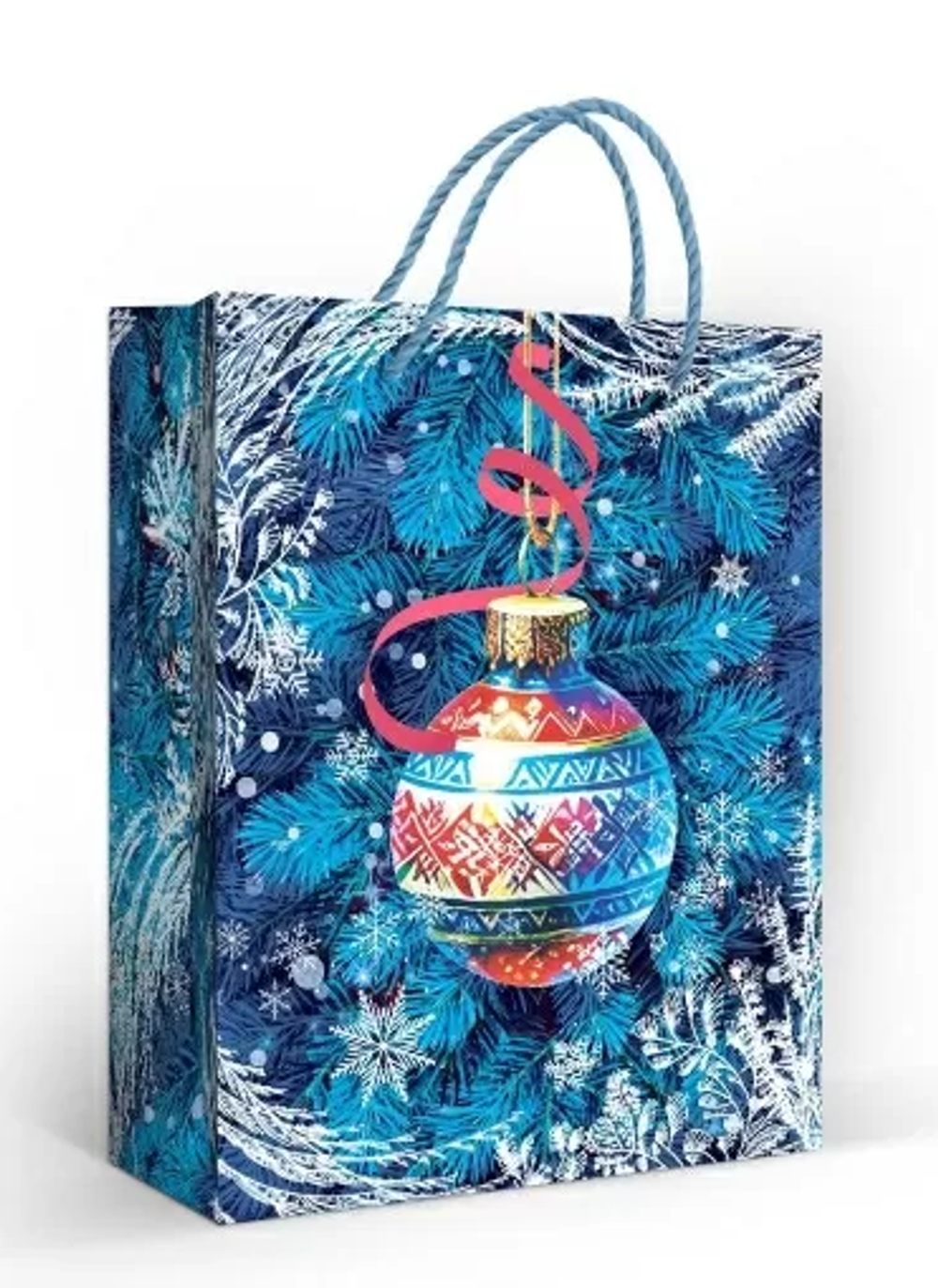 Пакет подарочный ламинированный M "Шар на синем фоне" 70000830 (Мир поздравлений)