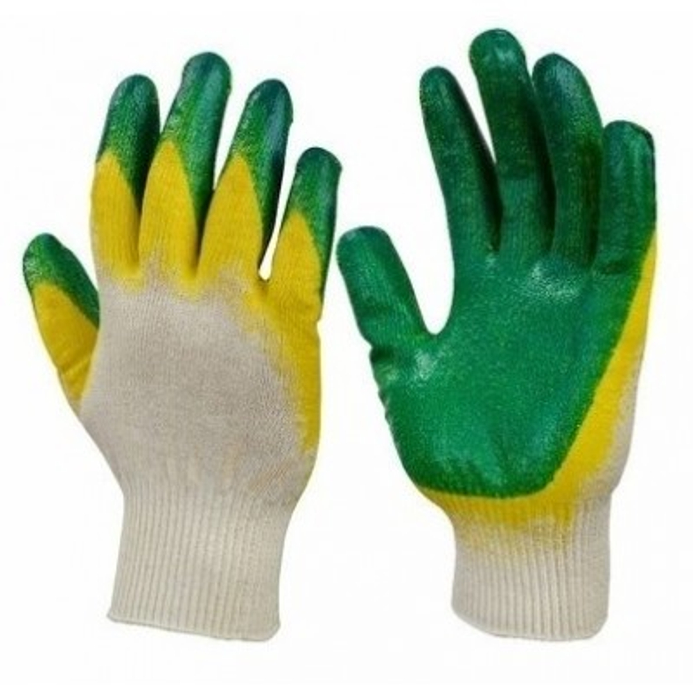 Перчатки хб с двойным латексным обливом 13 класс