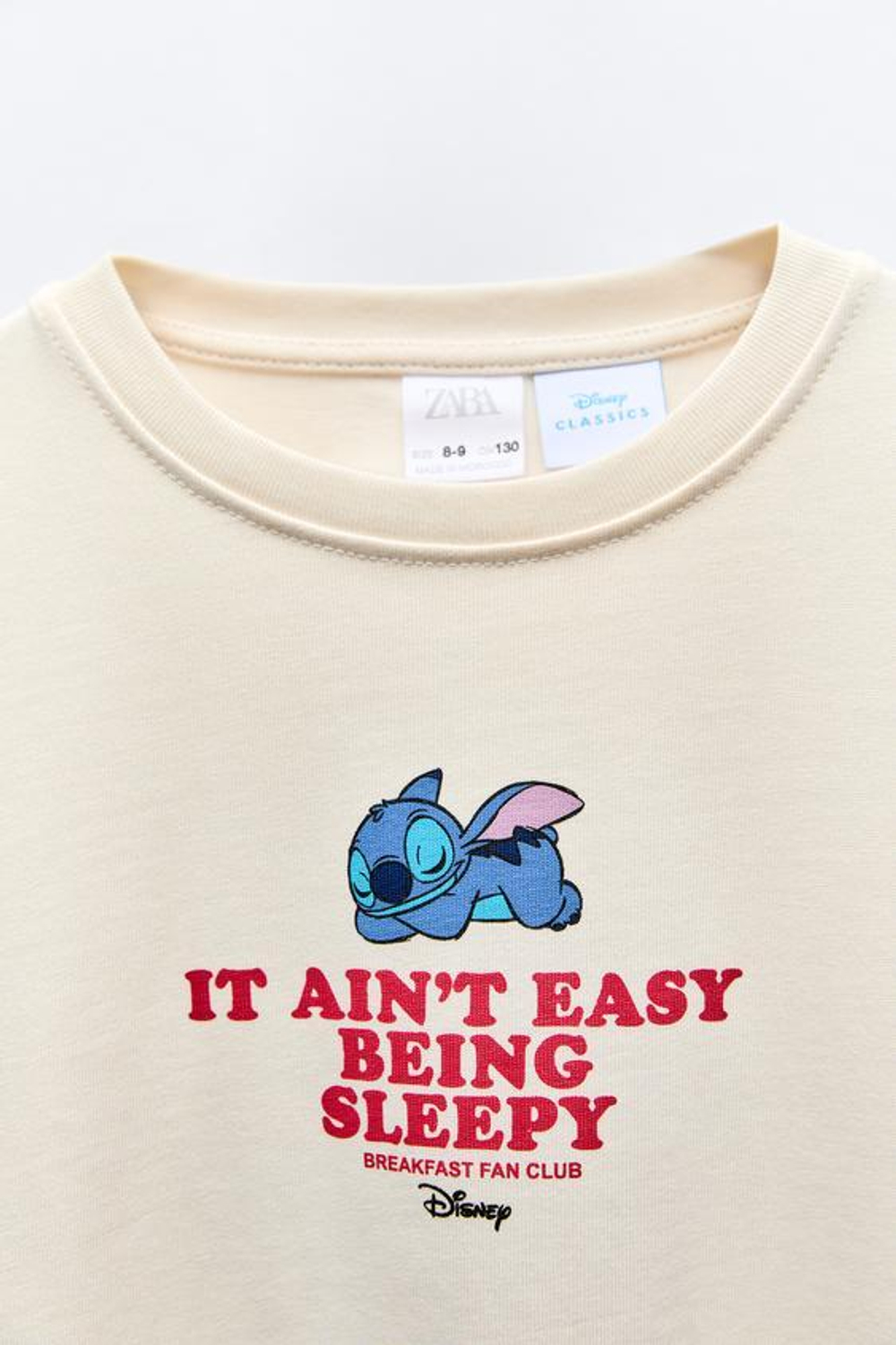 ZARA ФУТБОЛКА С ПРИНТАМИ STITCH © DISNEY, ЭКРЮ