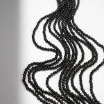 Шерл (черный турмалин) натуральный, бусины в форме шара, 3,3мм