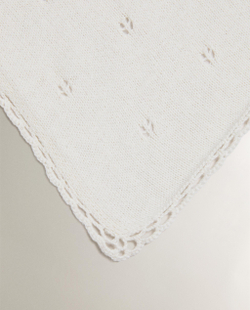 Zara Home плед детский из хлопка, оранжевый, 70x100 см