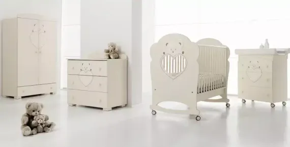 Детская кроватка-качалка Erbesi Cucciolo Avorio