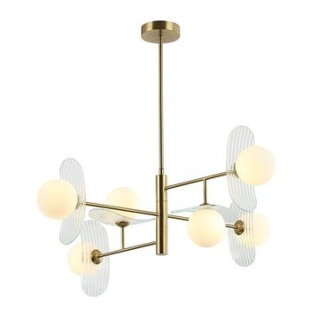 Люстра потолочная 6*G9 OML-51117-06 латунь/белый Margno Omnilux