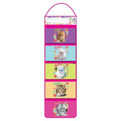 Органайзер настенный, ткань 195*730 "МИЛЫЕ КОТЯТА 2019" (Пчелка)