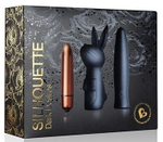 Вибропуля с 2 сменными насадками Dark Desires Kit (Цвет: черный с золотистым)