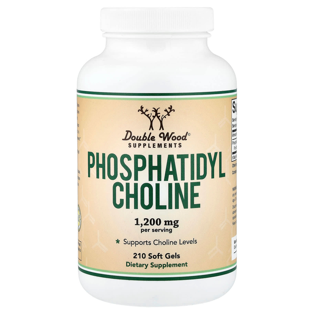 Double Wood Supplements, фосфатидилхолин, 1200 мг, 210 капсул