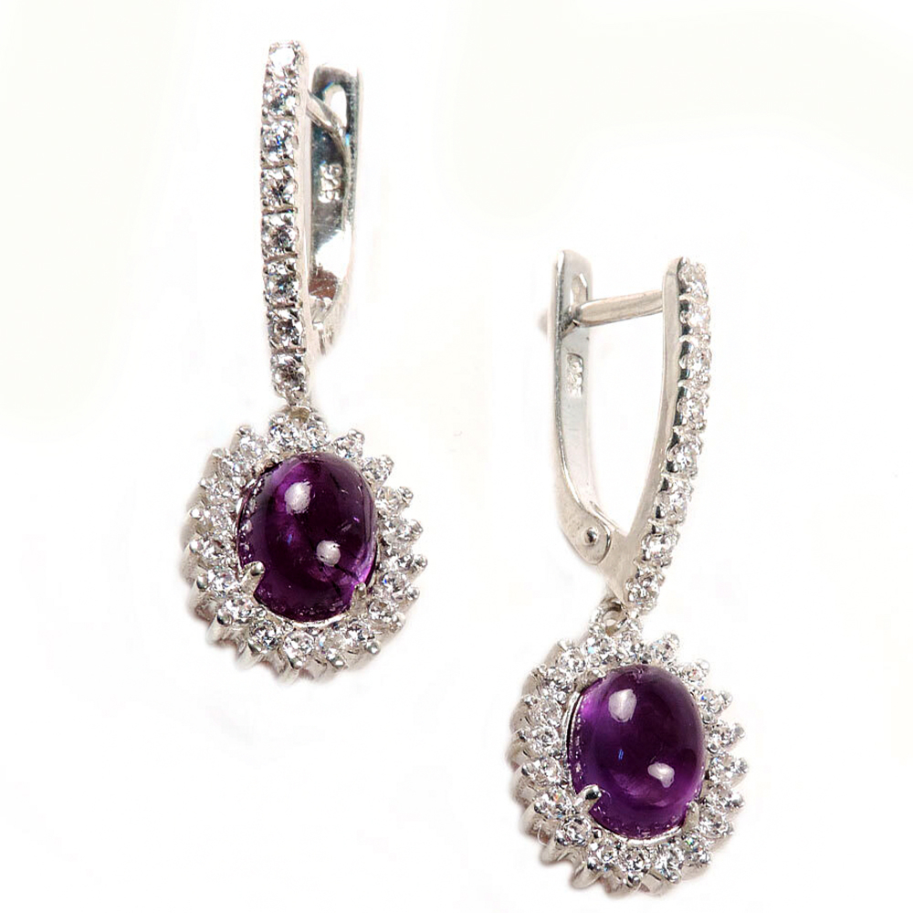 Серьги "Налани" аметист, циркон